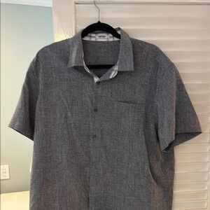 Gray Casual Button Down Shirt with Classic Collar